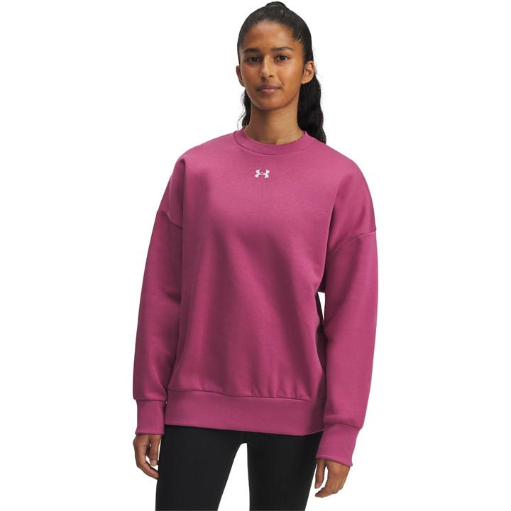 Under Armour Women's Red Rival Fleece Os Crew Sweatshirt in Size 8, Sports Direct