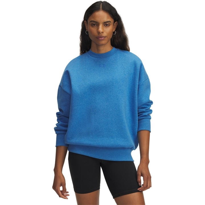 Under Armour Women's Blue Rival Fleece Os Crew Sweatshirt in Size 10, Sports Direct