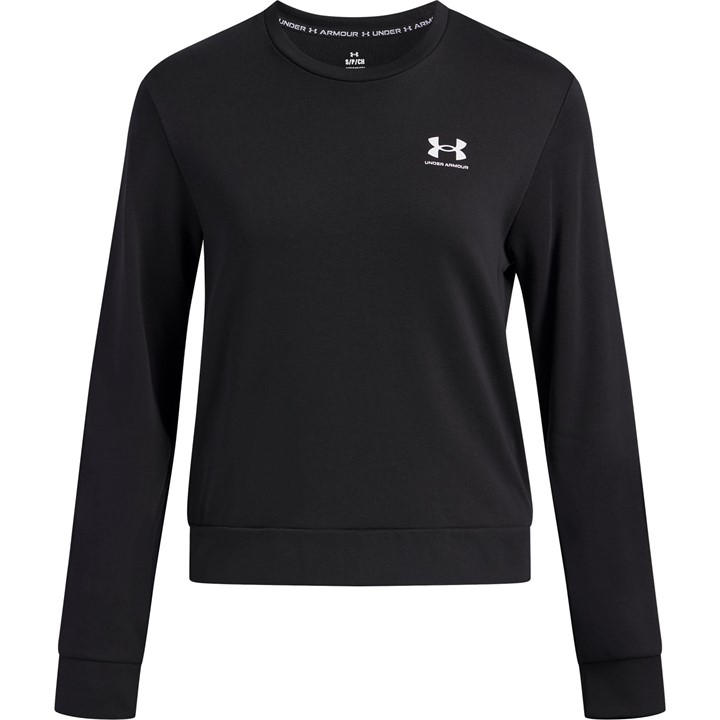 Under Armour Women's Black Rival Terry Crew Sweatshirt in Size 16, Sports Direct