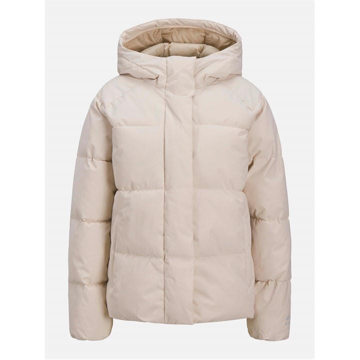 Jjxx Women's Cream Global Short Puffer Jacket in Size 14, Sports Direct