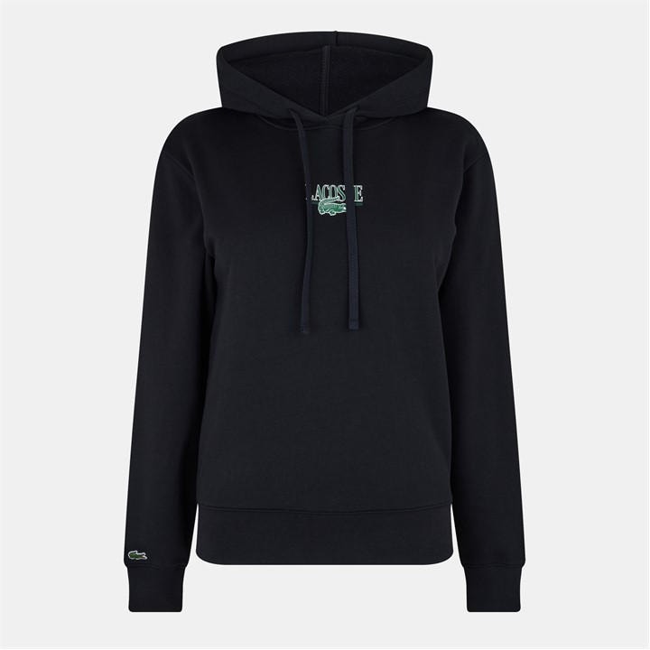 Lacoste Women's Black Logo Hoodie in Size 4, Sports Direct
