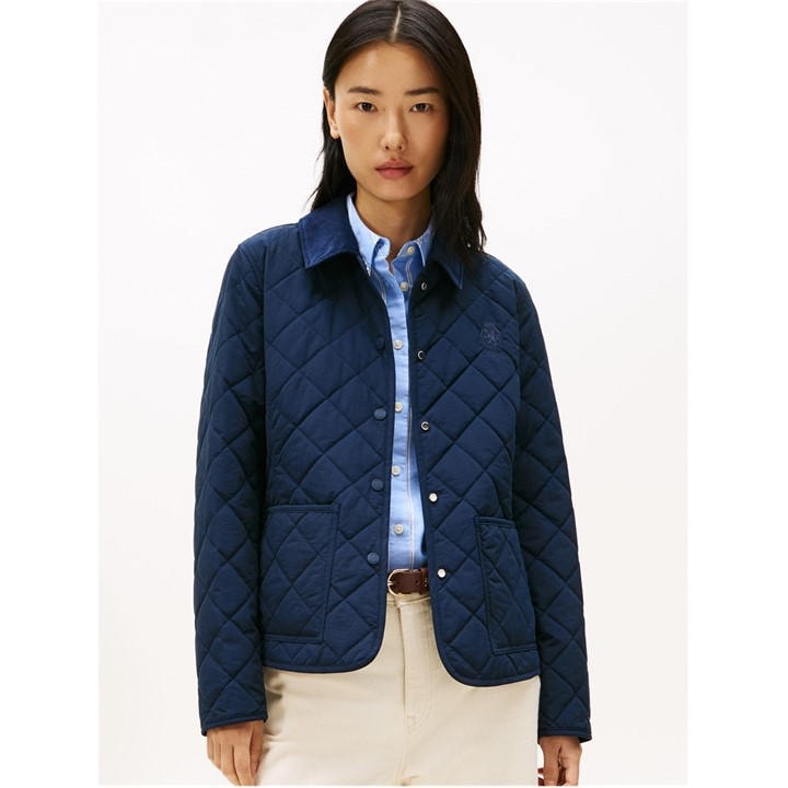 Tommy Hilfiger Women's Dark Night Navy Snap Button Quilted Slim Jacket - 12 (M) - Image 3