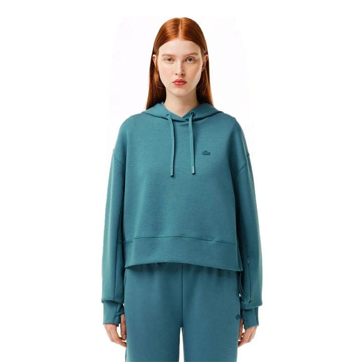 Lacoste Women's Green Scuba Hoodie in Size 4, Sports Direct