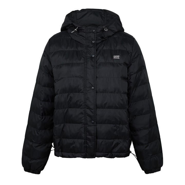 Levis Women's Black Edie Packable Jacket Caviar in Size 10, Sports Direct