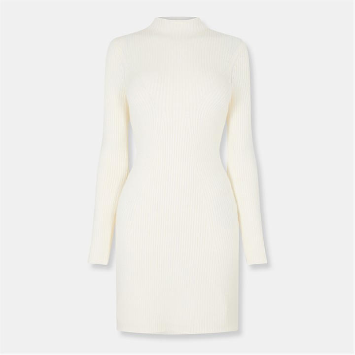 Jack Wills Women's White Rib Contour Knitted Jumper Dress in Size 8, Sports Direct