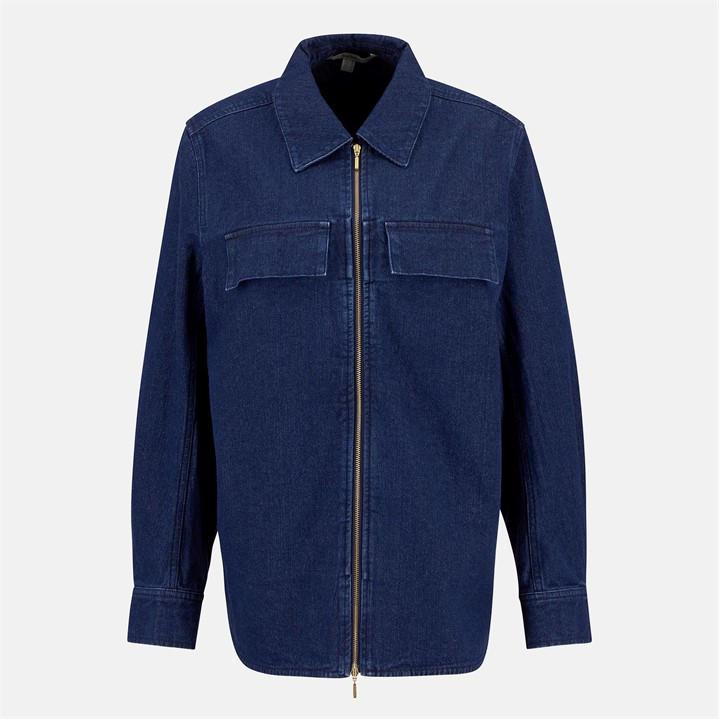Barbour Women's Blue Arla Cotton Long Sleeve Full Zip Overshirt in Size 16, Sports Direct