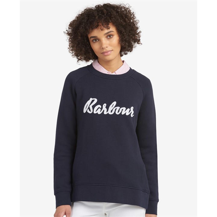 Barbour Women's Blue Otterburn Sweatshirt in Size 8, Sports Direct