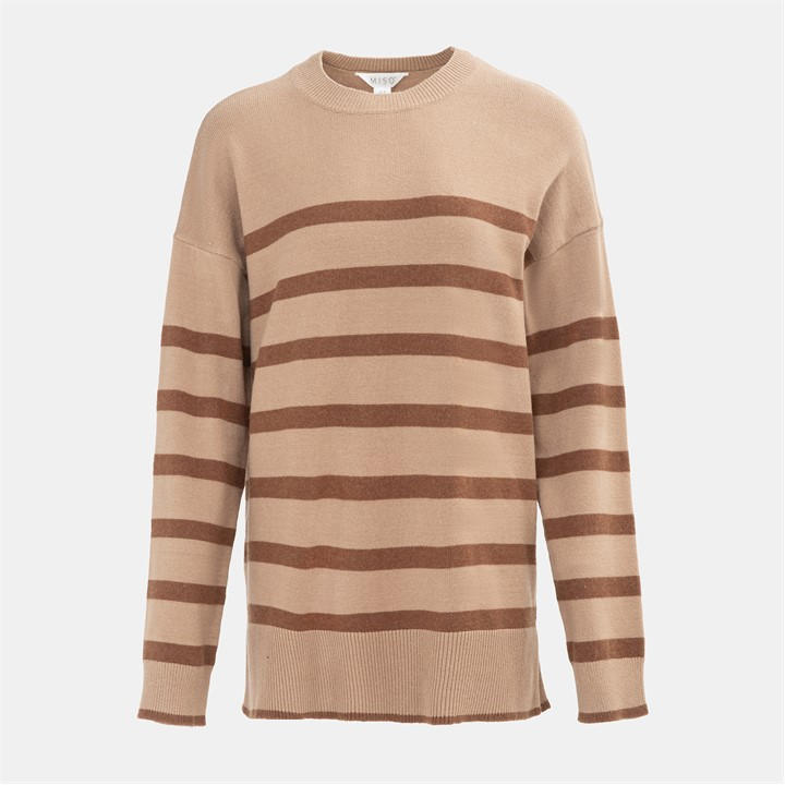 Miso Women's Cream Stripe Jumper in Size 14, Sports Direct