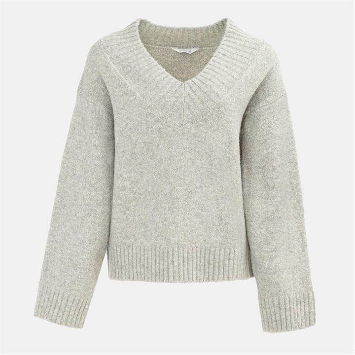 Miso Women's Grey V Neck Knit Jumper in Size 12, Sports Direct