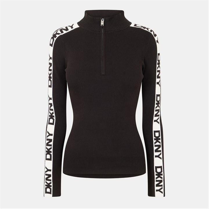 Dkny Women's Black Tape Knitted Top in Size 10, Sports Direct