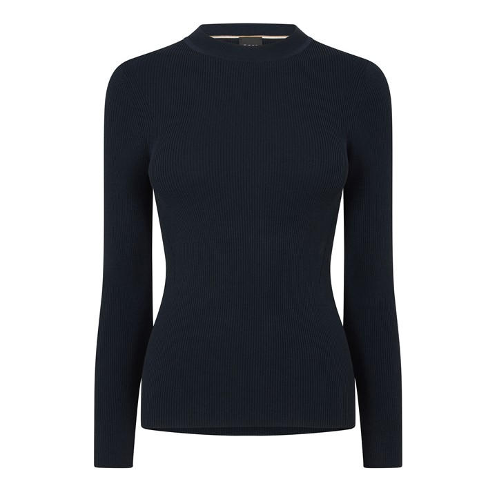 Boss Women's Blue Febisan Knitted Tops in Size 8, Sports Direct