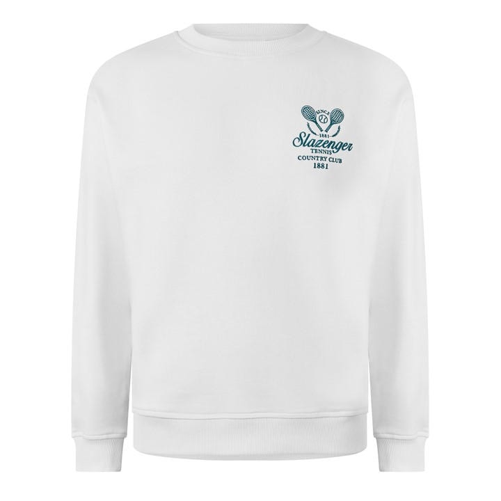 Slazenger Women's White Crew Sweatshirt in Size 14, Sports Direct