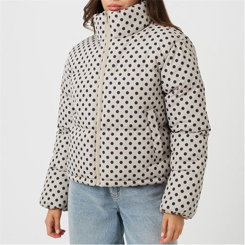 Brave Soul - Brave Soul Ladies Rivia Polka Dot Padded Puffer Jacket