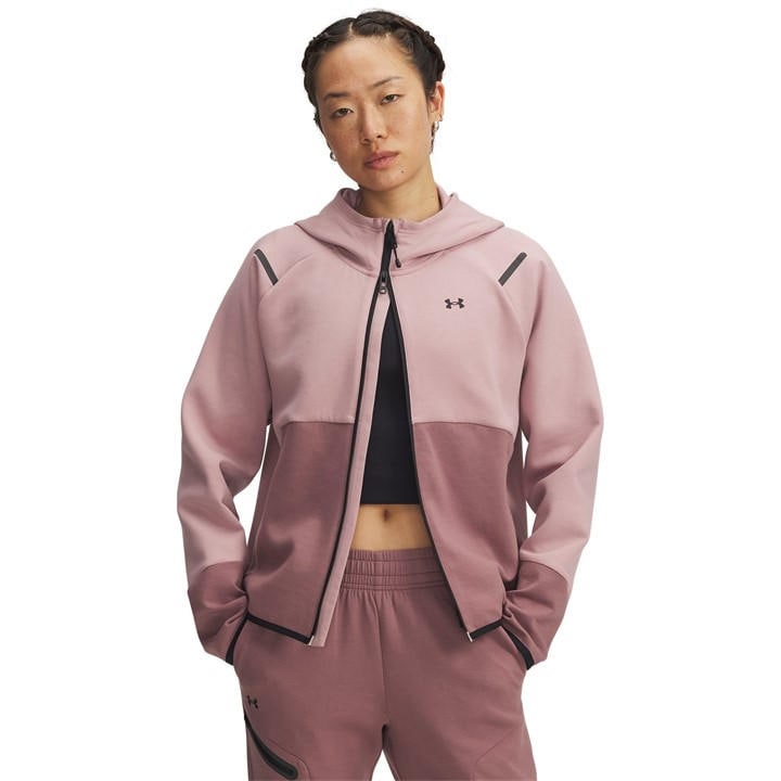 Under Armour Women's Pink Unstoppable Full-Zip Fleece in Size 14, Sports Direct
