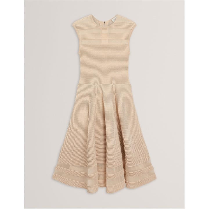 Ted Baker Women's Neutral Knitted Jumper Dress in Size 14, Sports Direct