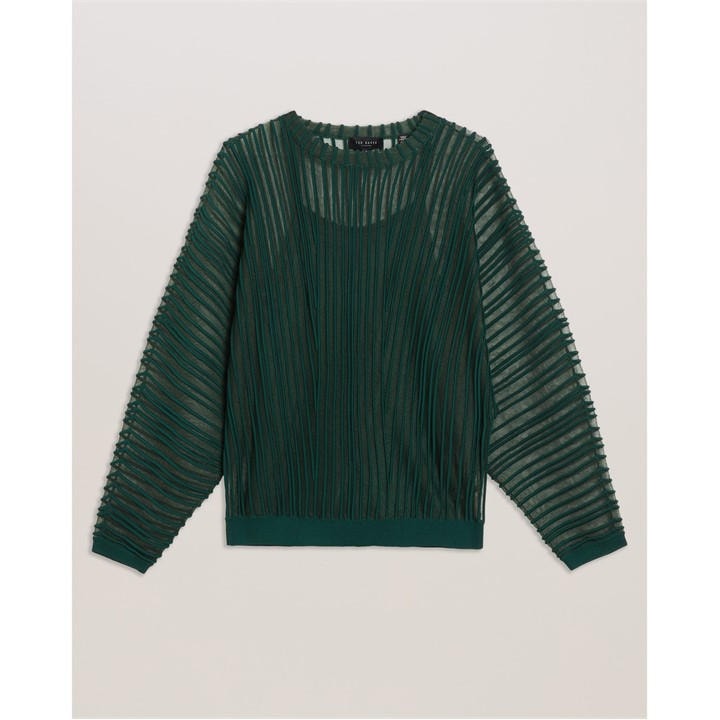 Ted Baker Women's Green Striped Knitted Top in Size 10, Sports Direct