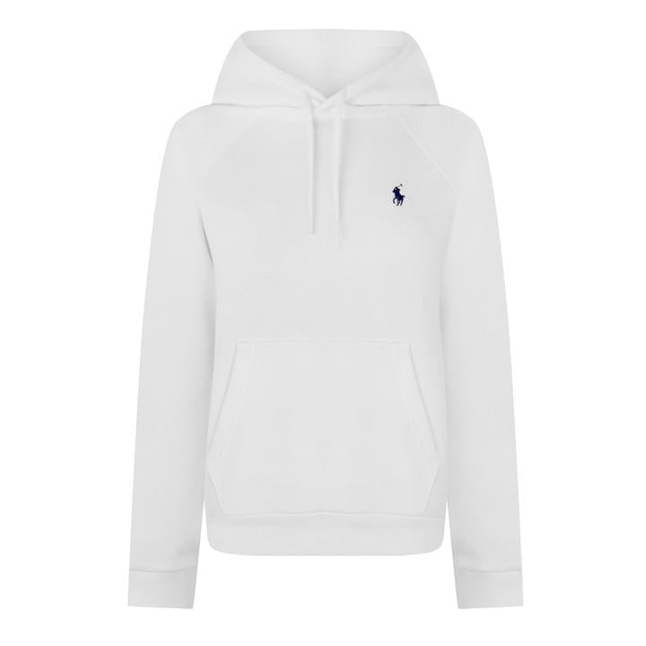 Polo Ralph Lauren Women's White Pony Fleece Hoodie in Size 12, Sports Direct