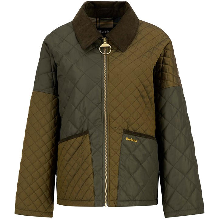 Barbour Women's Green Danby Quilted Jacket in Size 14, Sports Direct