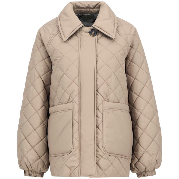 Barbour Women's Beige Laoise Quilted Jacket in Size 12, Sports Direct