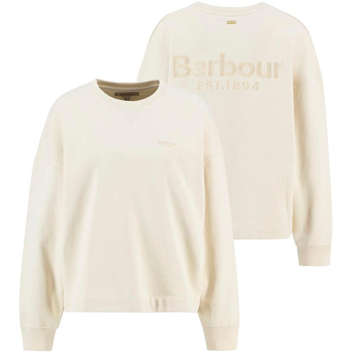Barbour Women's Cream Rosie Sweatshirt in Size 10, Sports Direct
