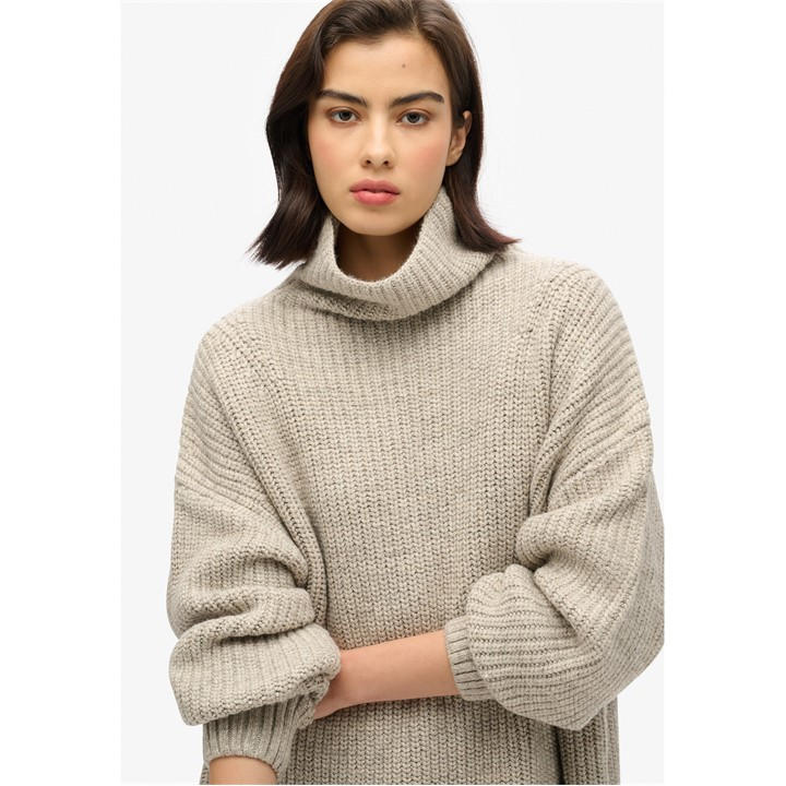 Superdry Women's Grey Knitted Jumper Dress in Size 8, Sports Direct
