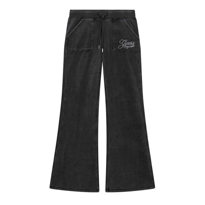 Guess Women's Black Vel Trackflare Velour Tracksuits in Size 8, Sports Direct