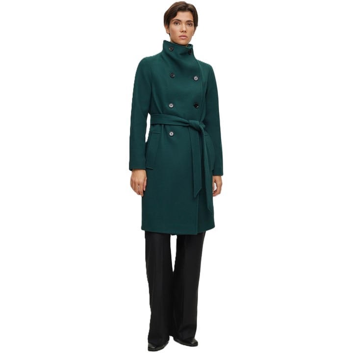 Boss Women's Green Structured Designer Overcoat in Size 6, Sports Direct