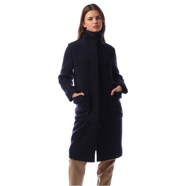 Boss Women's Blue Structured Tailored Formal Coat in Size 10, Sports Direct