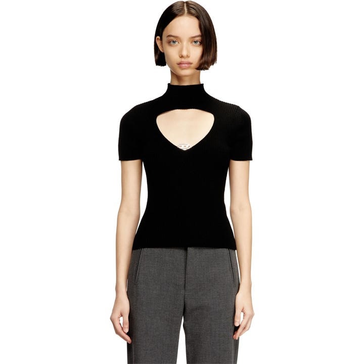 Diesel Women's Black Knitted Top in Size 14, Sports Direct