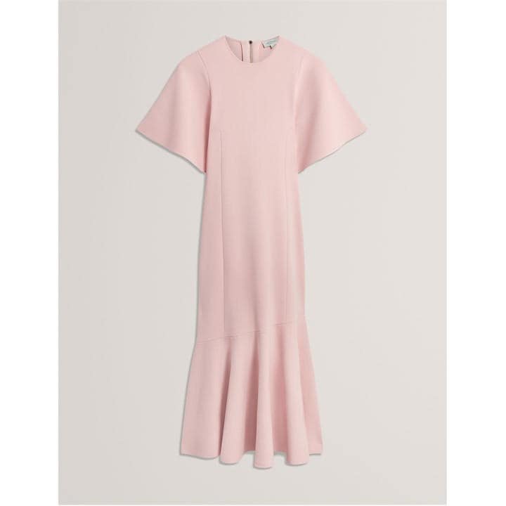 Ted Baker Women's Pink Short Sleeve Midi Knitted Jumper Dress in Size 14, Sports Direct