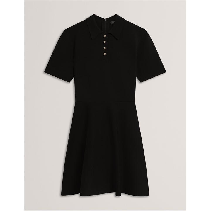 Ted Baker Women's Black Skater Knitted Jumper Dress in Size 14, Sports Direct