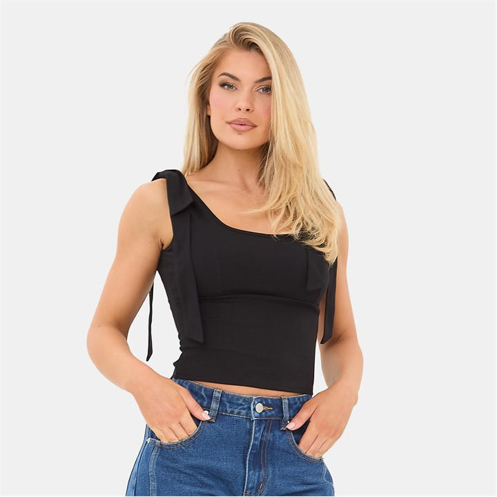 I Saw It First Women's Black Bow Top in Size 14, Sports Direct
