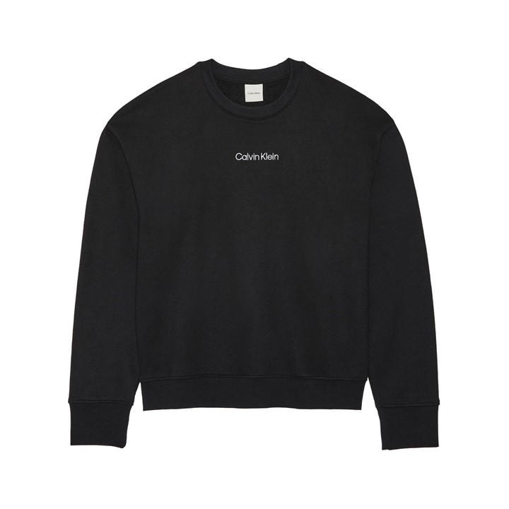 Calvin Klein Women's Black Crew Sweatshirt in Size 14, Sports Direct