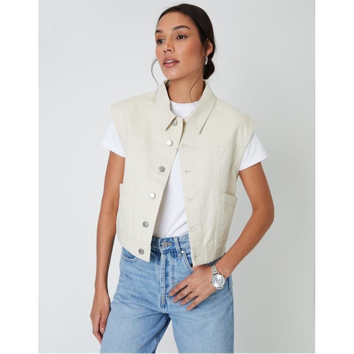 Threadbare Women's Cream Lucky Denim Structured Fit Jacket in Size 14, Sports Direct