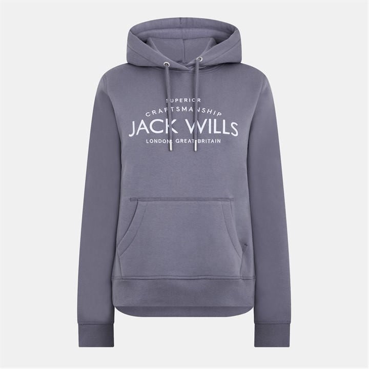 Jack Wills Women's Blue Hunston Graphic Logo Hoodie in Size 6, Sports Direct
