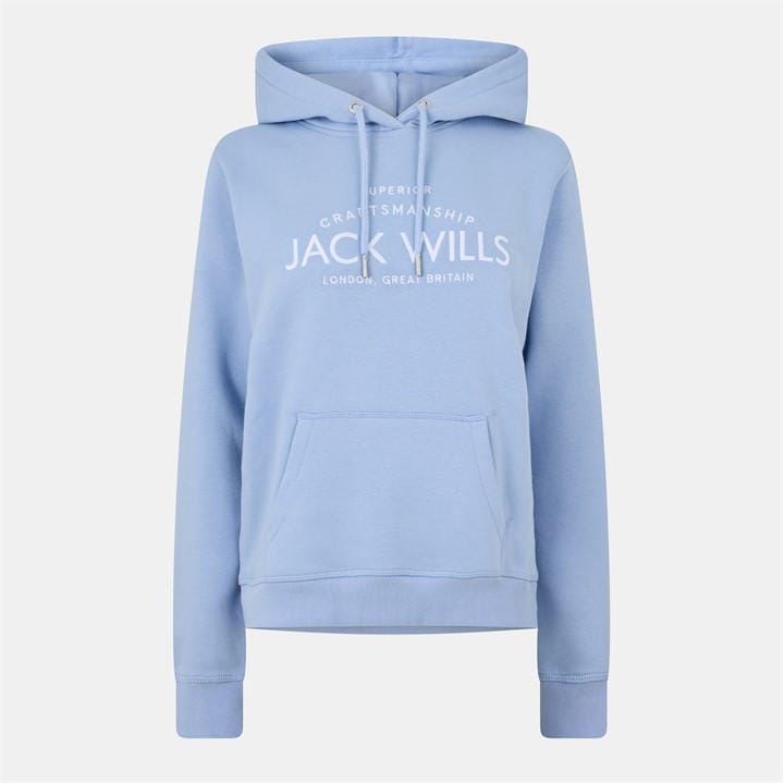 Jack Wills Women's Blue Hunston Graphic Logo Hoodie in Size 10, Sports Direct