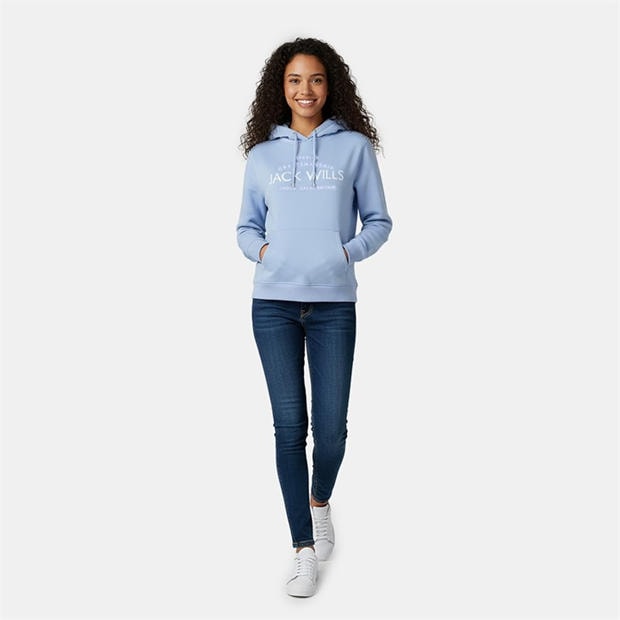 Soft Blue - Jack Wills - Hunston Graphic Logo Hoodie