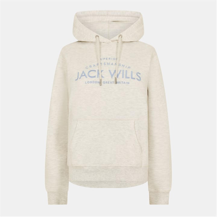 Jack Wills Women's White Hunston Graphic Logo Hoodie in Size 18, Sports Direct
