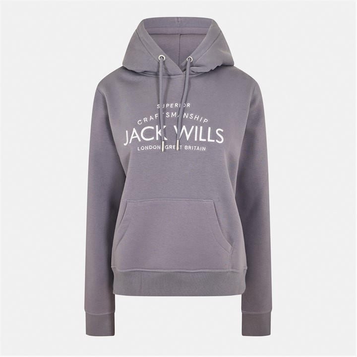 Jack Wills Women's Blue Hunston Graphic Logo Hoodie in Size 16, Sports Direct
