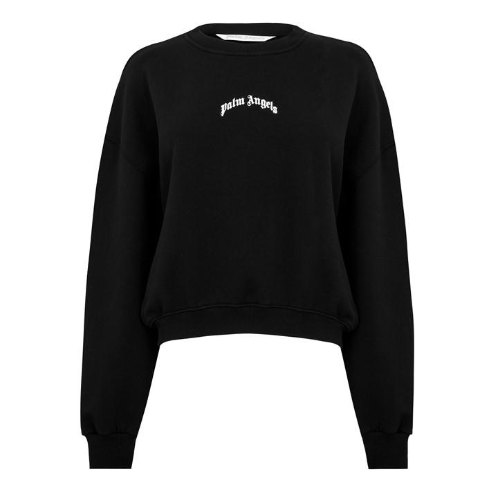 Palm Angels Women's Black Crew Sweatshirt in Size 16, Sports Direct