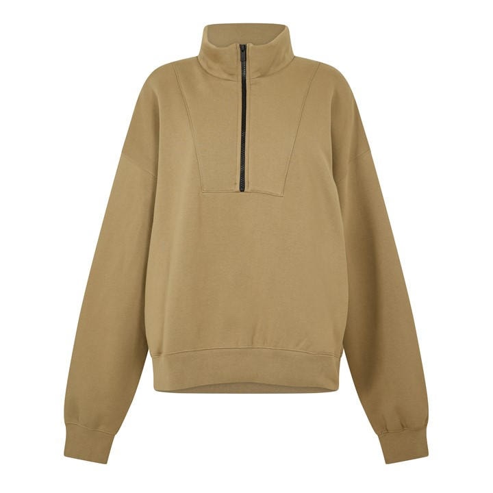 Fear Of God Essentials Women's Brown 1/4 Zip Fleece in Size 16, Sports Direct