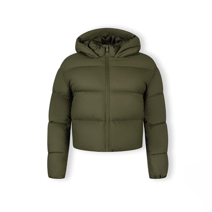 Minoti Women's Green Short Water Repellent Quilted Jacket With Hood Khaki in Size 10, Sports Direct