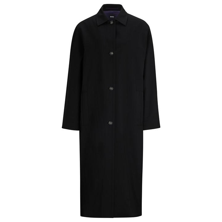 Boss Women's Black Copilot Overcoat in Size 6, Sports Direct