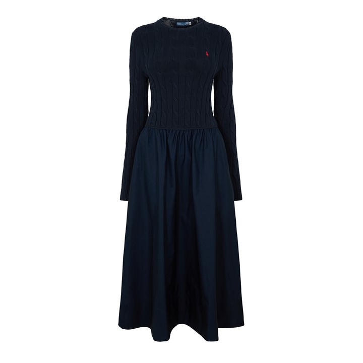 Polo Ralph Lauren Women's Blue Polo Knit Dress Ld61 in Size 8, Sports Direct