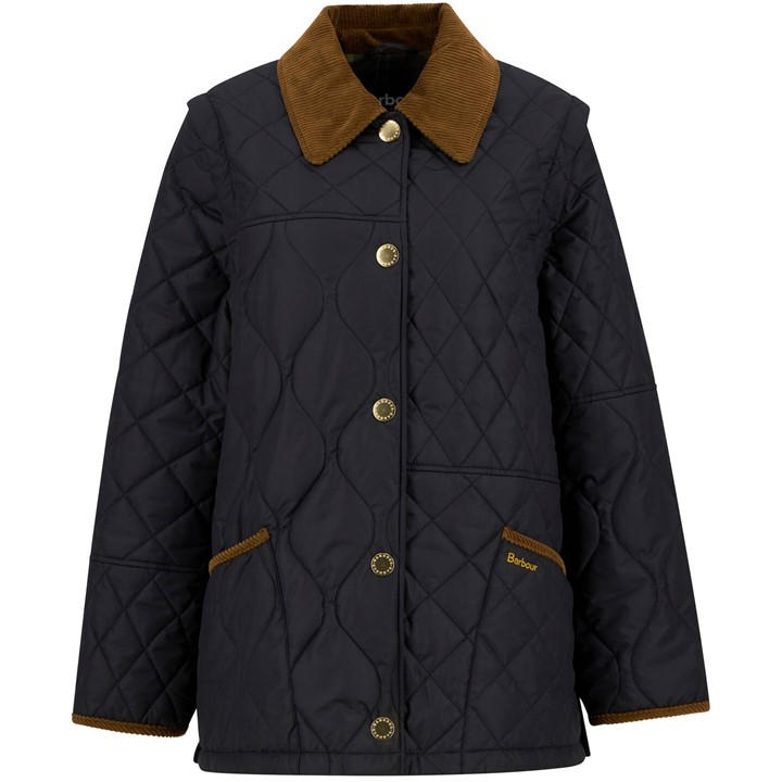 Barbour Women's Black B.li Lorrie Qui Quilted Jacket in Size 14, Sports Direct