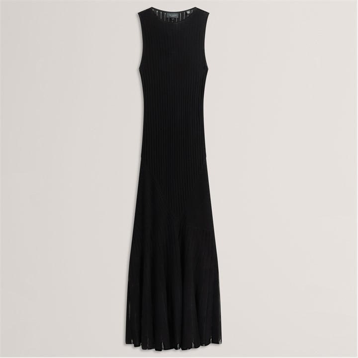 Ted Baker Women's Black Knitted Midi Dress in Size 14, Sports Direct
