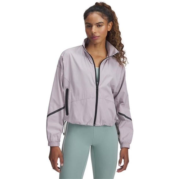 Gray - Under Armour - Women's Woven Sheen Performance Training Jacket