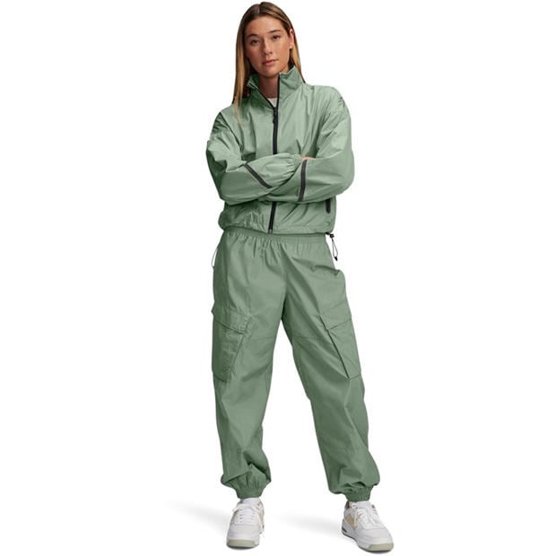 Green - Under Armour - Women's Woven Sheen Performance Training Jacket