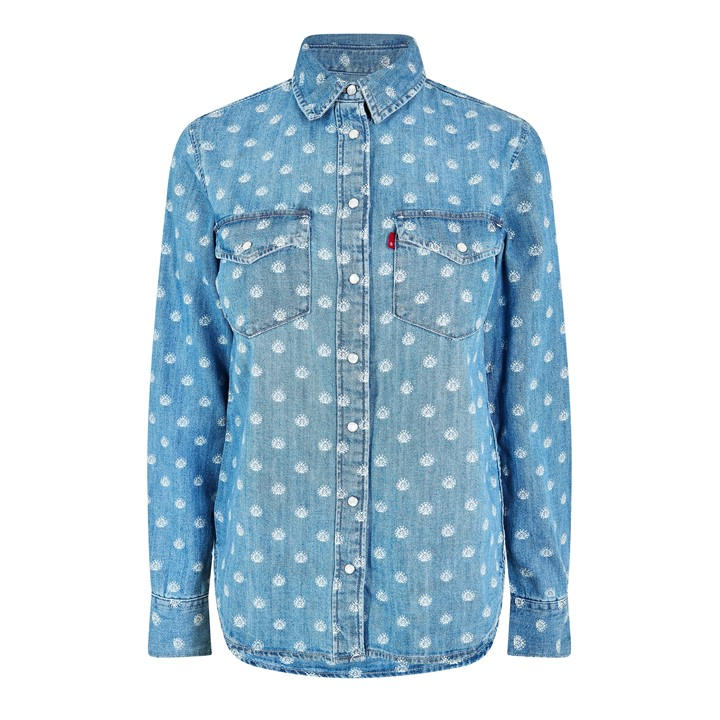 Levis Women's Blue Iconic Overshirt in Size 12, Sports Direct