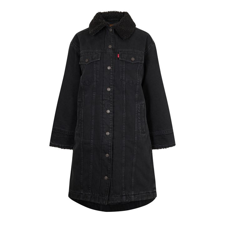 Levis Women's Black Padded Trucker Denim Jacket